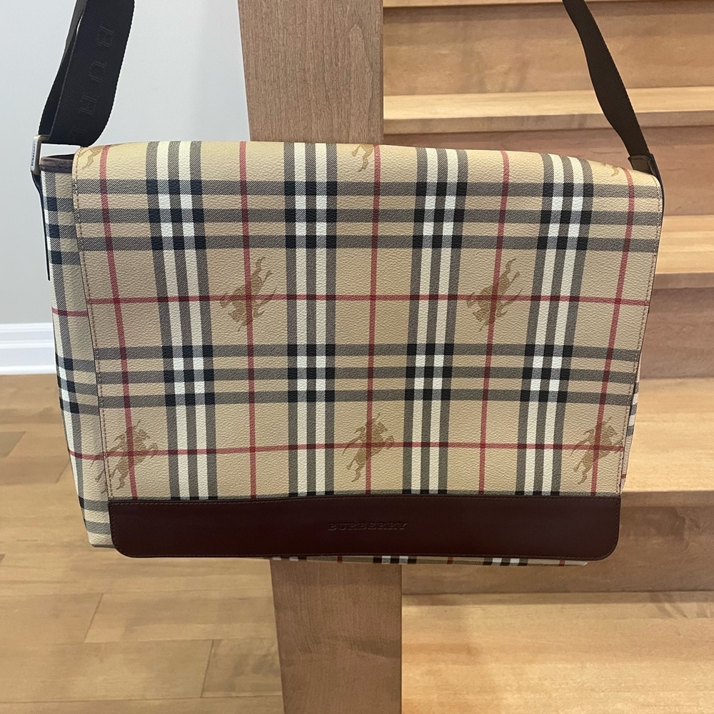 Burberry Classic Pattern Plaid Messenger Bag